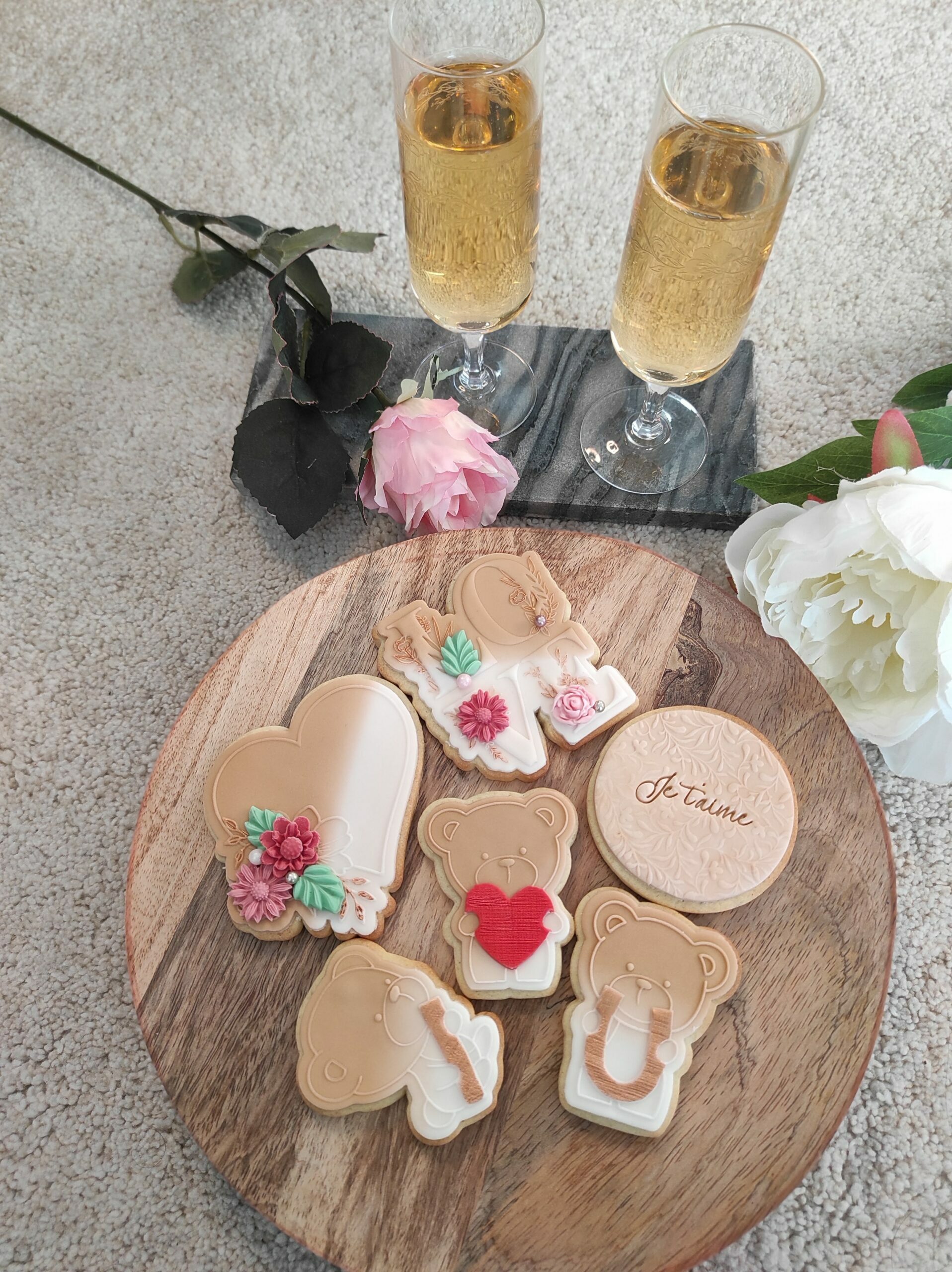 Biscuits sablés avec pâte à sucre décorés pour babyshower